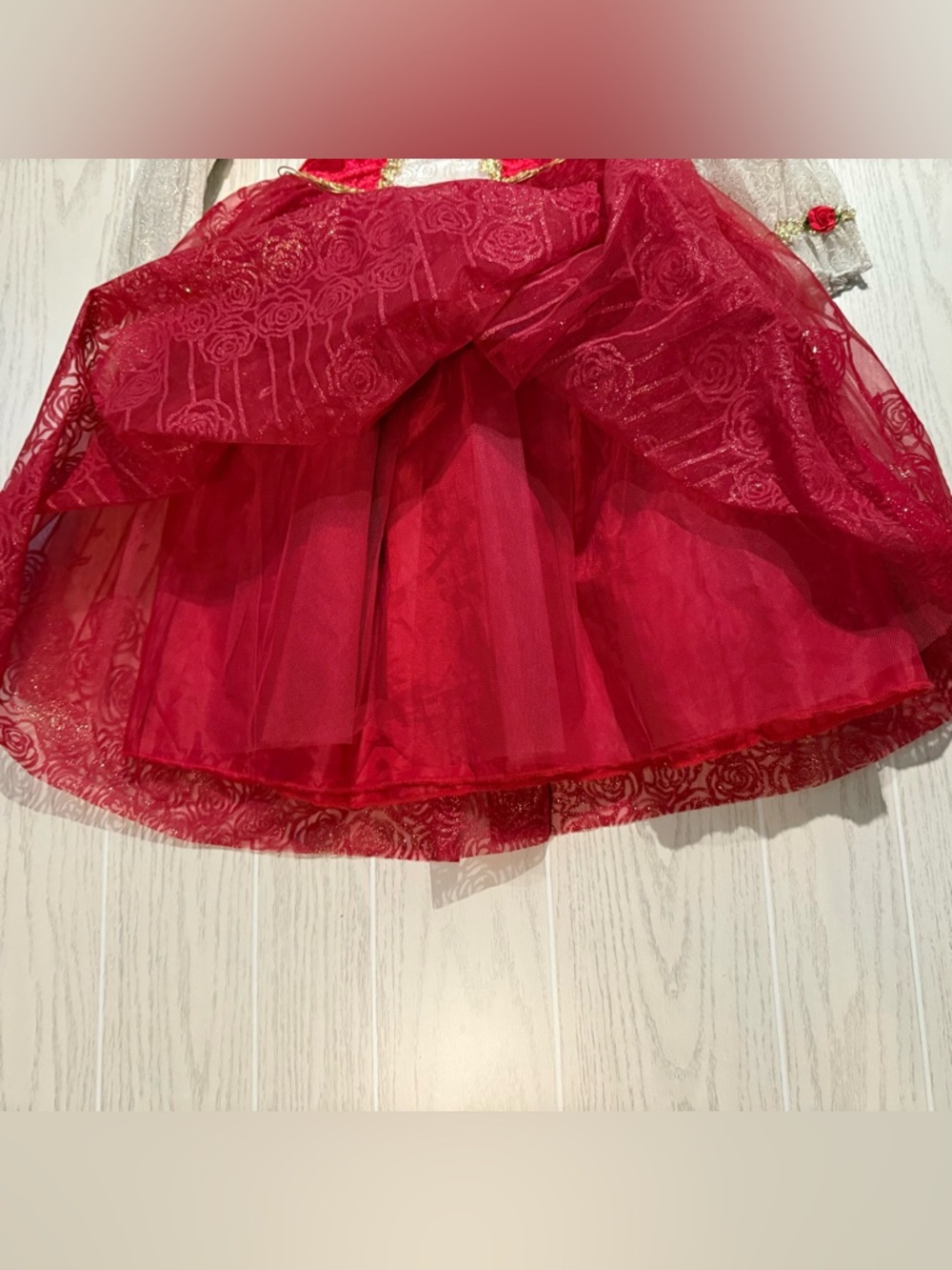 Walt Disney World Deluxe Belle Dress Girls 6/6X Princess Costume Beauty Beast - Picture 6 of 15